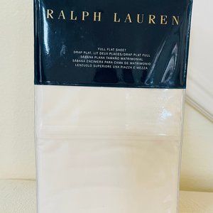 RALPH LAUREN FULL Flat Sheet Thread count 464 RL Regatta Cream 100% Cotton New